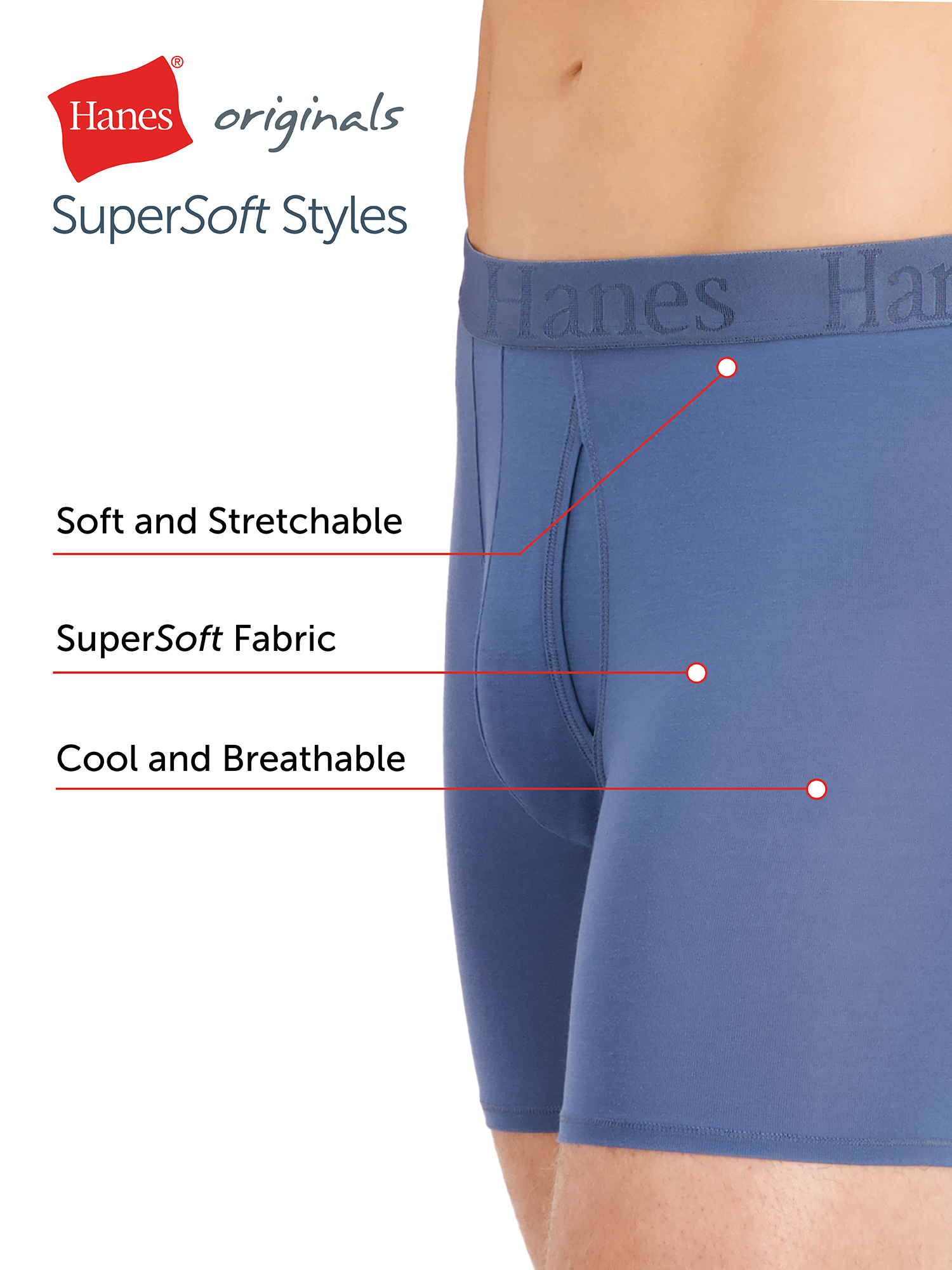 Hanes Originals Men's SuperSoft Boxer Briefs, 3-Pack photo 6