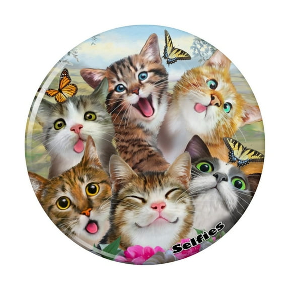 Cats and Butterflies Selfie Kitchen Refrigerator Locker Button Magnet