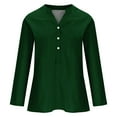 thumbnail image 3 of JINMGG Womens Tops,Women's Summer Casual Long Sleeve Blouse V Neck Solid Tops T-Shirt,Green XL, 3 of 4