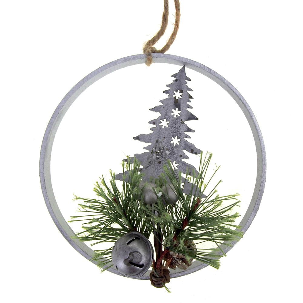 Metal Tree Wall Hanging Christmas Holiday Decoration, 61/2Inch