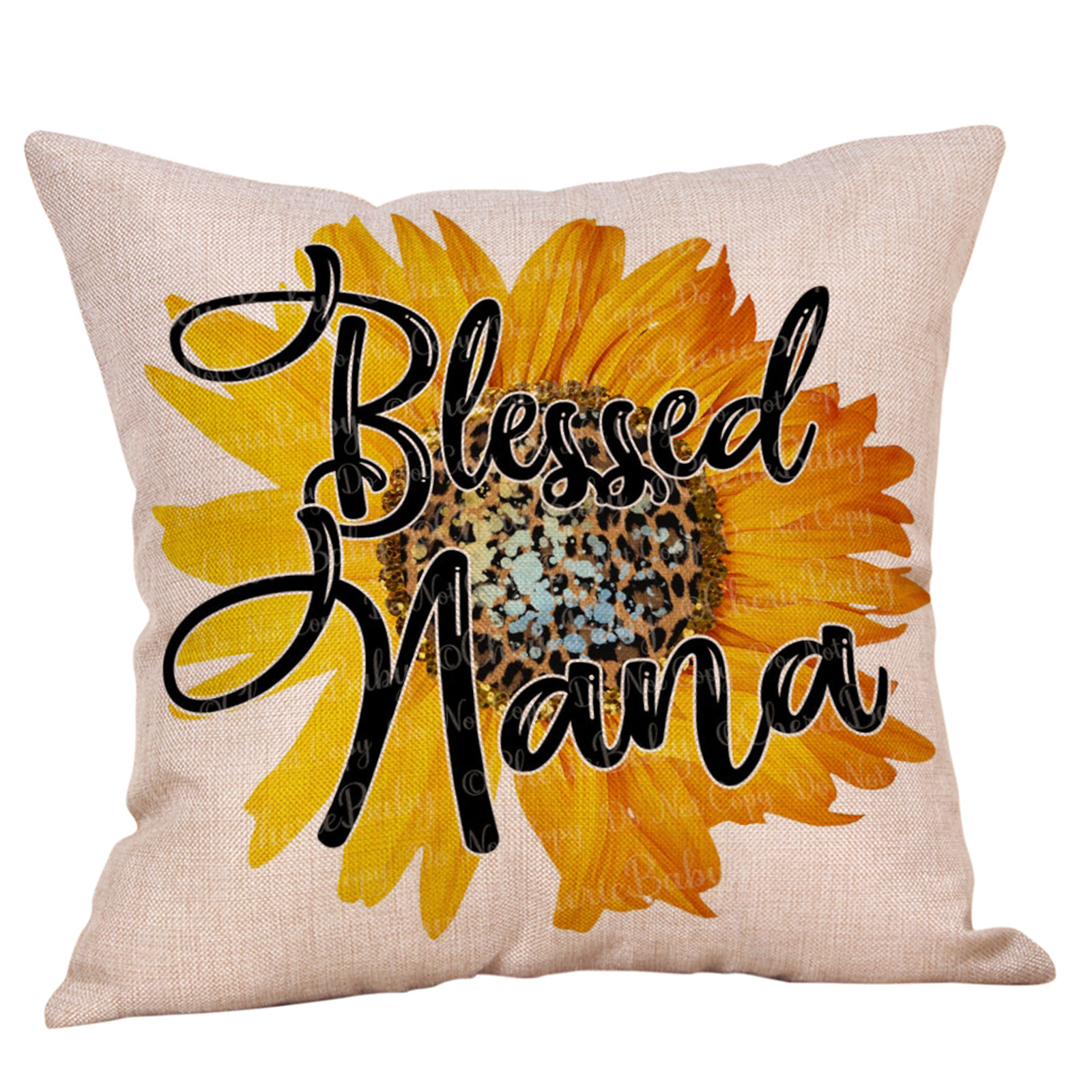 Takeoutsome Happy Mother's Day Cotton Linen Decorative Pillow Cover