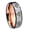 Gray And Rose Gold Beveled Edges, variant on Tungsten Multiple CTR Logo 8mm Blue Two Tone Polished Beveled Edges Men's Ring