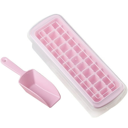 

Meizhencang 33 Grids Summer Plastic DIY Ice Cube Mold Tray Fresh-Keeping Box with Shovel