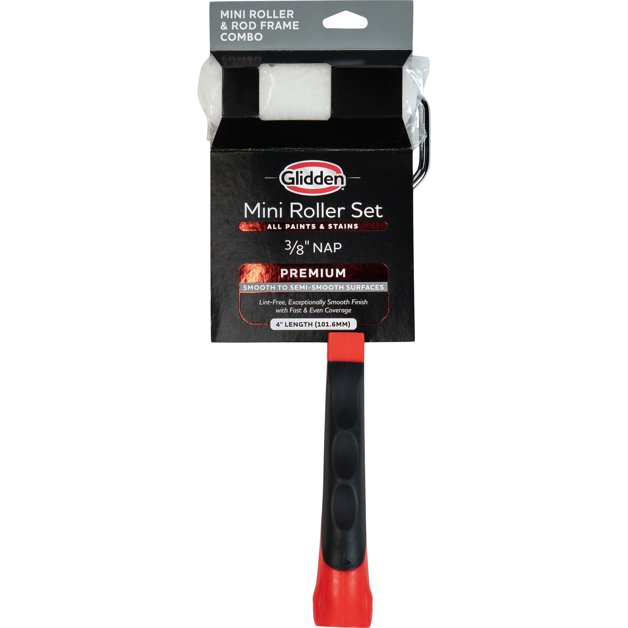 Glidden 4 x 3/8" Mini Woven Plus Interior/Exterior Paint Roller Cover with Frame