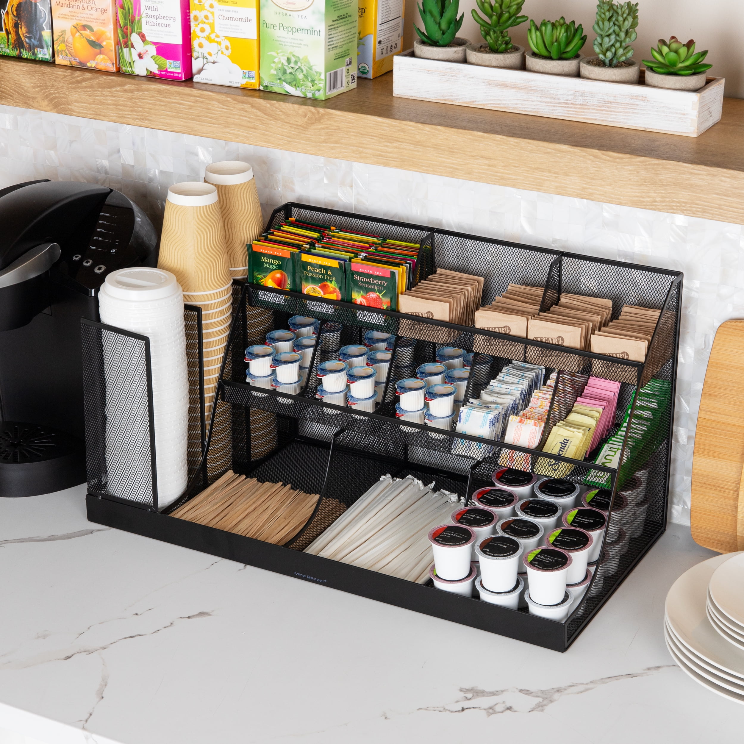 Mind Reader Cup and Condiment Station, Countertop Organizer