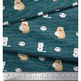 thumbnail image 2 of Soimoi Poly Georgette Fabric Sweet Cat Kids Print Fabric by The Yard 52 Inch Wide, 2 of 3