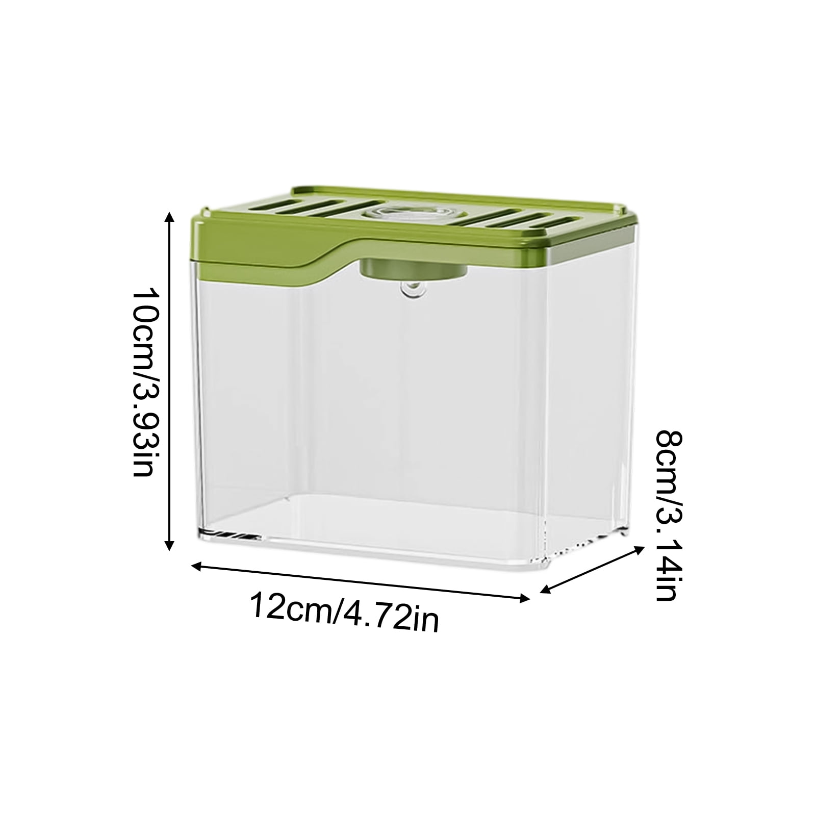Desktop Fish Tank Aquarium with Light, 4.7x3x4 Inch Small Plastic Goldfish Tank for Living Room Home Decor, Multifunctional Tabletop Aquatic Display, Fluorescent Green