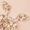 thumbnail image 2 of EnJoCho 9 Month Toddler Girl Summer Outfit Baby Girls Floral Print Fly Sleeve Dress Tops Shorts Outfits Set Little Girl Cute Trendy Clothing Set 6-12 Months, 2 of 8