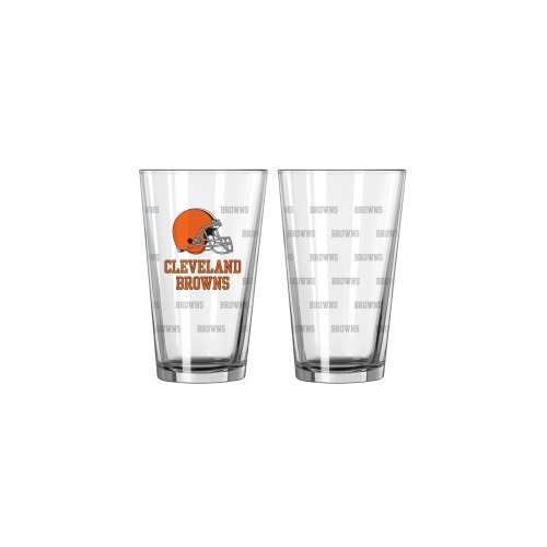 Cleveland Browns Satin Etch Pint Glass Set by Boelter Brands