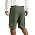 thumbnail image 5 of Relaxed Fit Cargo Shorts for Men with Deep Side Pockets - Elastic Waist Drawstring Casual Walking Shorts - Lightweight Quick-Dry Utility Work Shorts for Summer Army Green L, 5 of 9