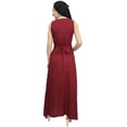 thumbnail image 4 of Bimba Women's Designer Embroidered Maxi Dress Sleeveless Maroon Party Wear-22, 4 of 6