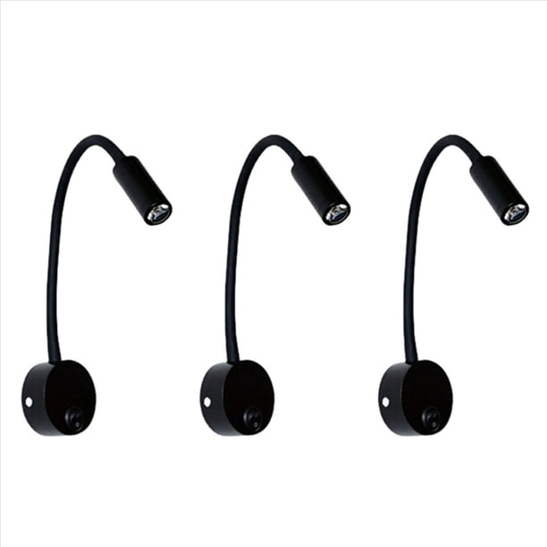 3 Uds. Lámpara de Lectura para Estudio de Trabajo Junto A la Cama, Apliques de Lámpara de Pared, Lámpara LED de 3W para Libros, Luz de Pared LED para Dormitorio