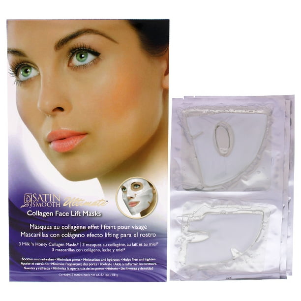 Ultimate Collagen Face Lift Mask by Satin Smooth for Women 3 Pc Mask