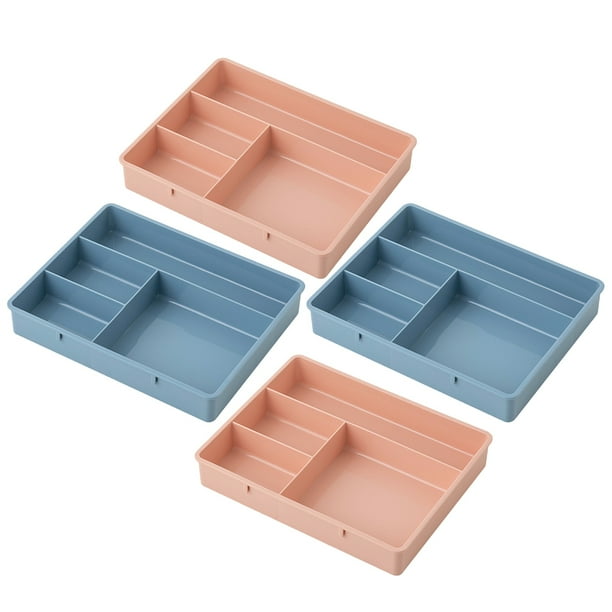 BRIGHTFUFU 4Ud Organizadores Plásticos Para Cajones Con Compartimentos Para Utensilios, Joyas Y Artículos Diarios