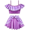 thumbnail image 2 of Toddler Girls Princess Swimsuit Two Pieces Ruffle Bathing Suit Tankini Swimwear, 2 of 4