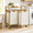 Gold, variant on Laundry Sorter Hamper With Wooden Top Sh2*14.5gal(110l) Metal Frame Basket Wheels Pull Out And Removable Bags 2 Bags-golden