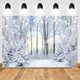 thumbnail image 2 of Fondo de fotografía personalizado de paisaje invernal con bosque nevado, copos de nieve congelados y decoraciones para fiestas, escenas de nieve invernales, paisajes naturales (2,1 x 1,5 m), 2 of 7
