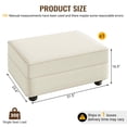 thumbnail image 4 of FFH Velvet Ottoman, Footrest Stool for Sectional Sofa, Beige, 4 of 4