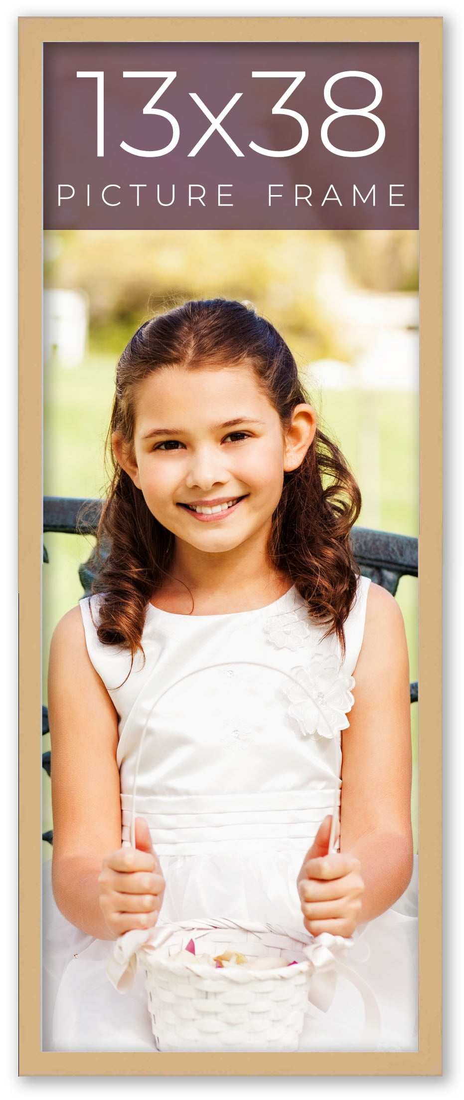 13x38 Shadow Box Frame Brown 0.875 inches Deep Real Wood Contemporary