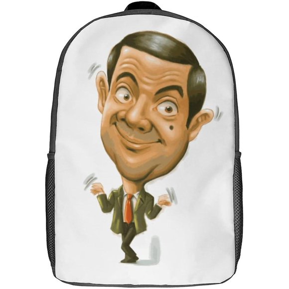 GENBAK Children'S Backpack Mr Bean School Rucksack 3D Anime Characters School Bag Kids School Backpack