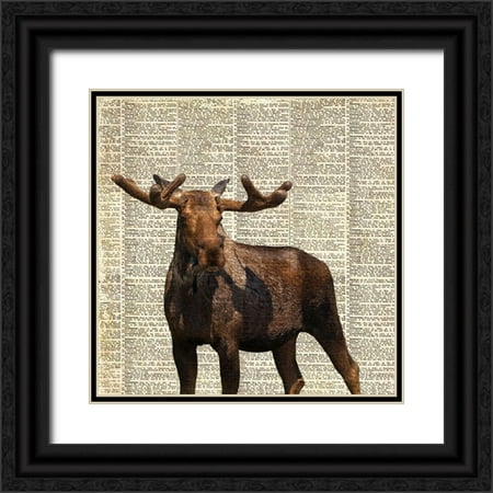 Coppel, Anna 15x15 Black Ornate Wood Framed with Double Matting Museum Art Print Titled - Country Moose I