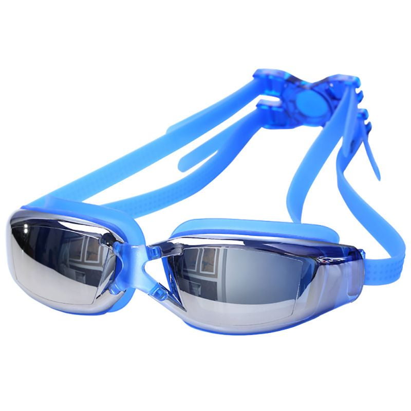 Mens Womens Swimming Swim UV Goggles Anti-Fog Adjustable Black Blue Red Grey 