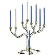 Rite Lite Large Tree of Life TM Hanukkah Menorah - Silver Plated with Gold 10.75 Inches Tall Chanukah Menorah