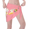 thumbnail image 3 of Kll Lucky Cat ,Cute Cat Print Women'S Sarong Coverups Short Bathing Suit Wrap Skirt Beach Wrap Swimsuit Cover Ups, 3 of 7
