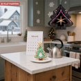 thumbnail image 6 of Stylish Metal Hanging Christmas Tree Wind Spinner - Concentric White Lines Golden Star Colorful Stripes & Festive Red Accents for Garden Decor, 6 of 7