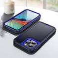 thumbnail image 6 of Feishell for iPhone 14 Pro Max Rugged Triple-Layers Case, Hybrid PC+TPU Shockproof Heavy Duty Cover, Military Grade Drop Resistant Lens Protection Case for iPhone 14 Pro Max,Deep Blue+Blue, 6 of 8