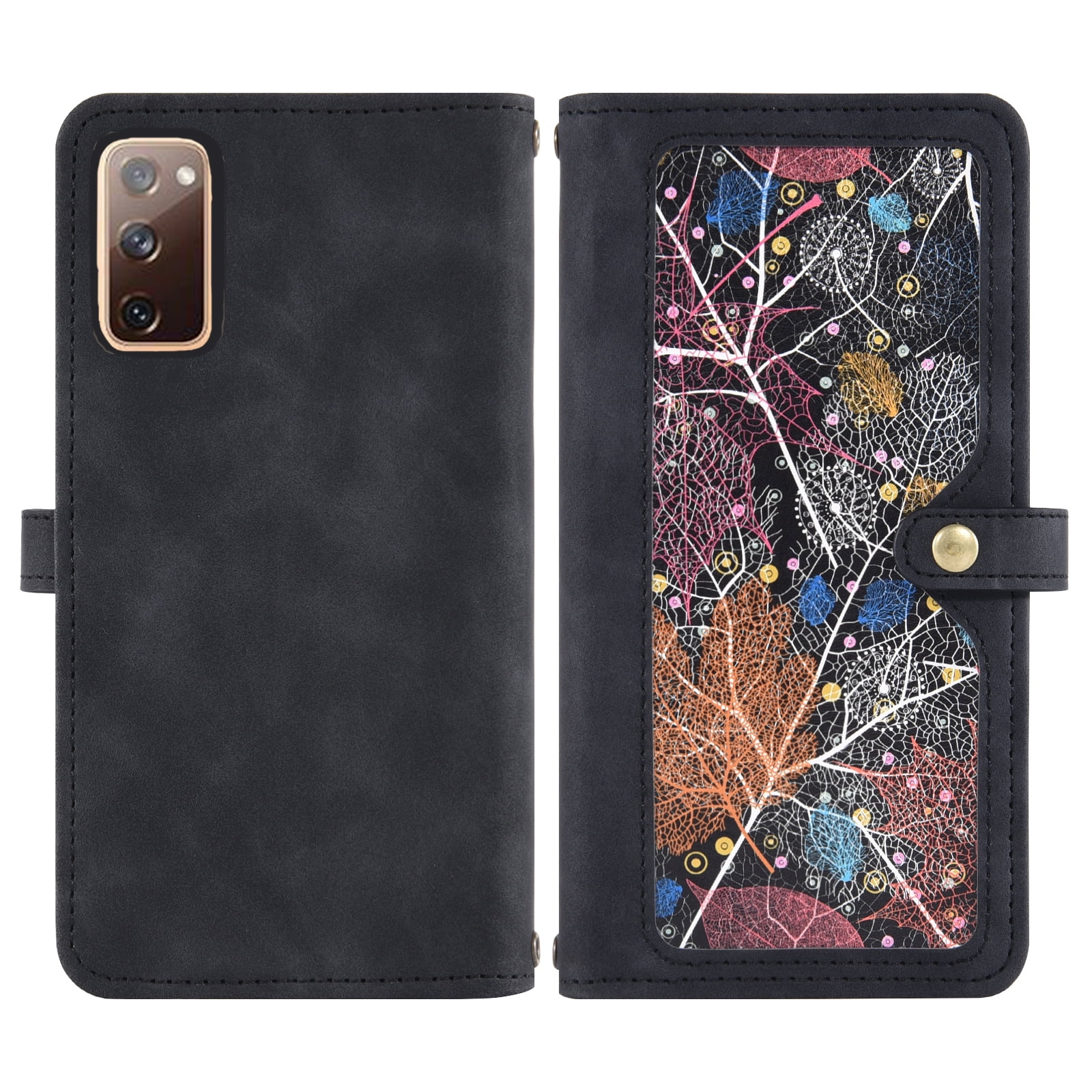Asuwish Phone Case for Samsung Galaxy S20 FE 5G 6.5 inch Wallet Cover With Screen Protector Flip Pattern Zipper Credit Card Holder Cell S 20 EF UW 2022 S20FE5G S20FE 20S S2O Fan Edition 4G G5 Black