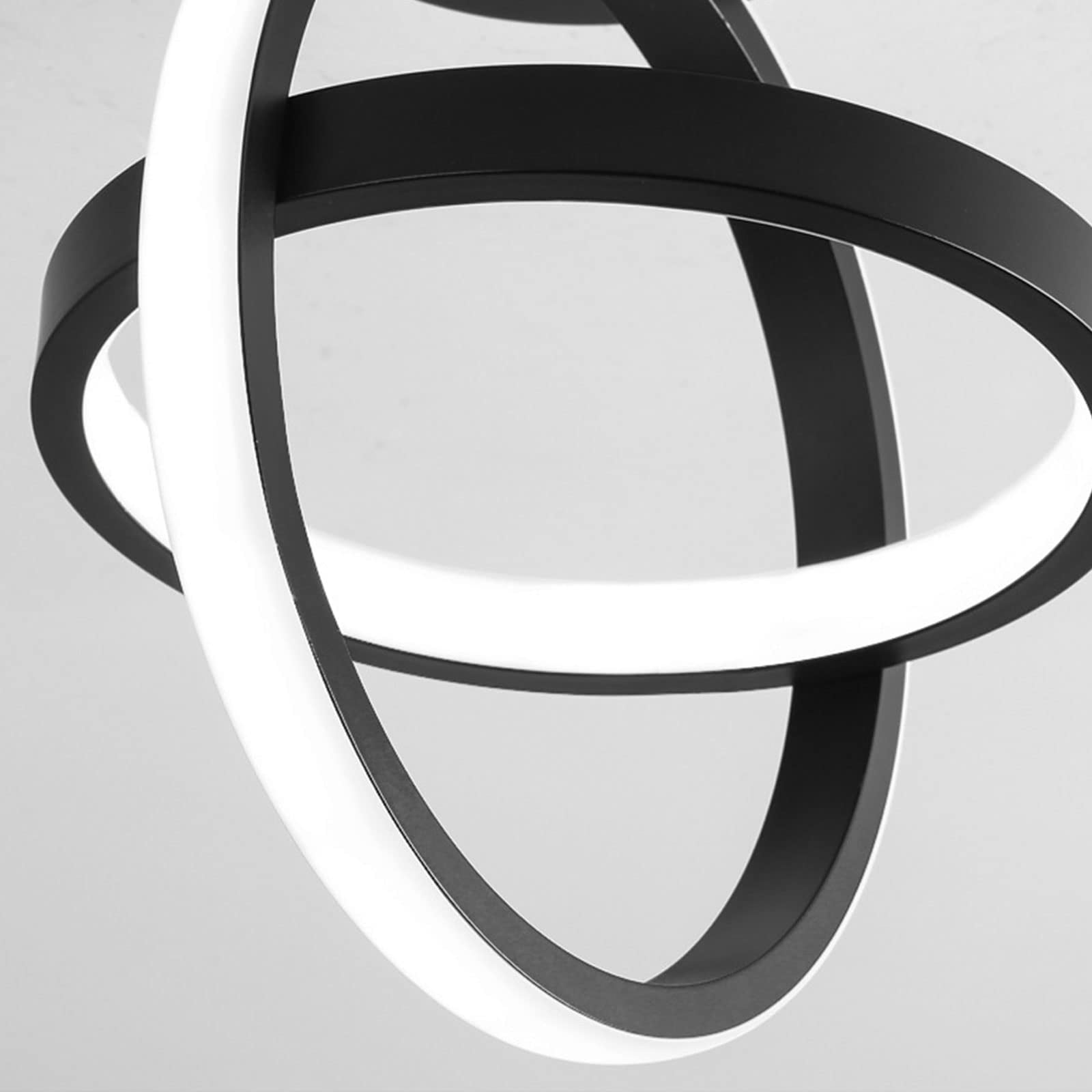 ADISUN LED Ceiling Light Modern Flush Mount Fixture Ceiling Lamp Black Circle(Cool Light)