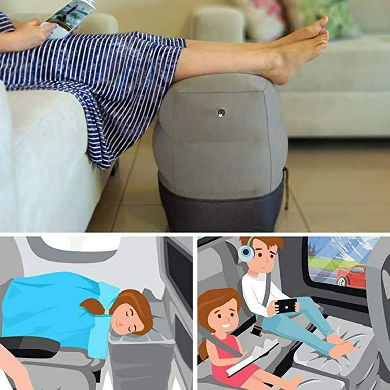 JPGIF Inflatable Trave Foot Rest Pillow Kids Airplane Bed Adjustable Height Leg  Pillow Make a Flat Bed for Kids and Toddlers 