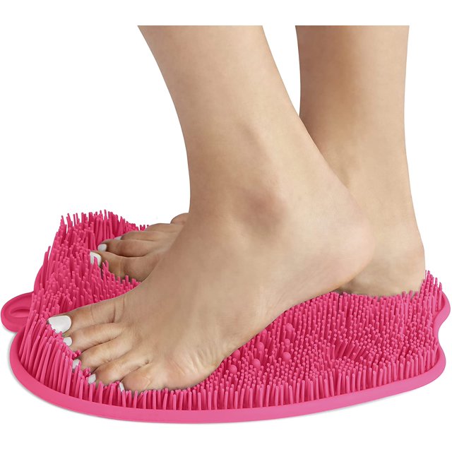 Brosse de Massage pour Pieds de Douche - Améliore la Circulation des Pieds et Réduit la Douleur - Apaise les Pieds Fatigués et Endoloris et Nettoie les Pieds - Antidérapant avec Ventouses