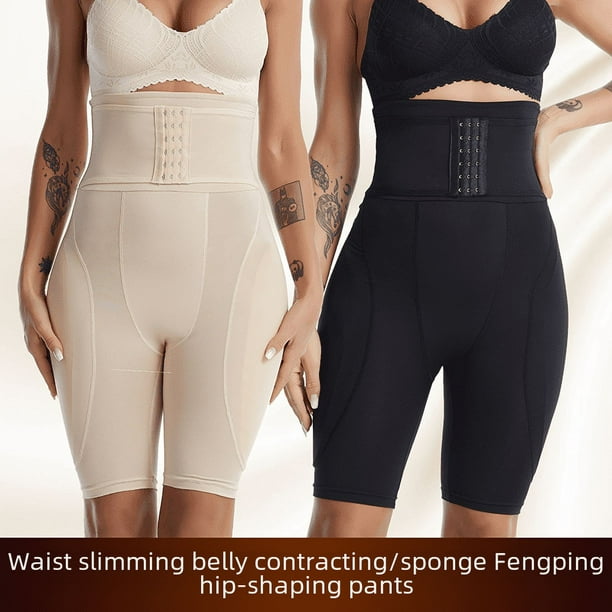 Pantalones moldeadores de cintura alta para mujer, pantalones moldeadores de glúteos falsos con almohadillas de esponja y realce de cadera, ropa interior ajustada tipo bóxer que levanta la cintura
