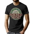 thumbnail image 1 of Camiseta humorística "Dickens Cider" para hombre - 100 % algodón, manga corta, negra | Estampado gráfico impactante y atractivo | Ropa informal para todo el año | Lavable a máquina, camiseta deportiva, 1 of 6