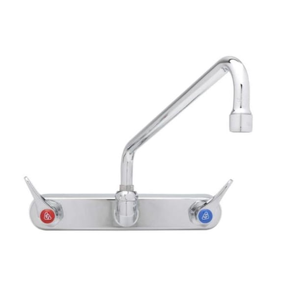 T And S Brass B-1128-Cr Double Handle 8" Wall Mounted Food Service Faucet - Chrome