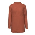 thumbnail image 4 of Duoif Sweaters for Women Trendy Women's Round Neck Flower Knitted Long Sleeved Shirt Pullover Sweater Women's Sweaters Womens Tops Orange L, 4 of 5