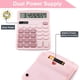 thumbnail image 3 of Calculadora de escritorio básica grande de 12 dígitos con doble alimentación (rosa), computadora de escritorio básica con energía solar y batería, escuela, hogar y negocios, 3 of 5
