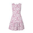 thumbnail image 4 of Ailaofu Women's Boho Floral Mini Dress Elegant Ruffle Crew Neck Going Out Dress Vacation Outfits, 4 of 5