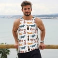 thumbnail image 6 of KLL Dogs Pug Print Men's Muscle Gym Workout Stringer Tank Tops Bodybuilding Fitness T-Shirts Tank Tops Men-X-Large, 6 of 7