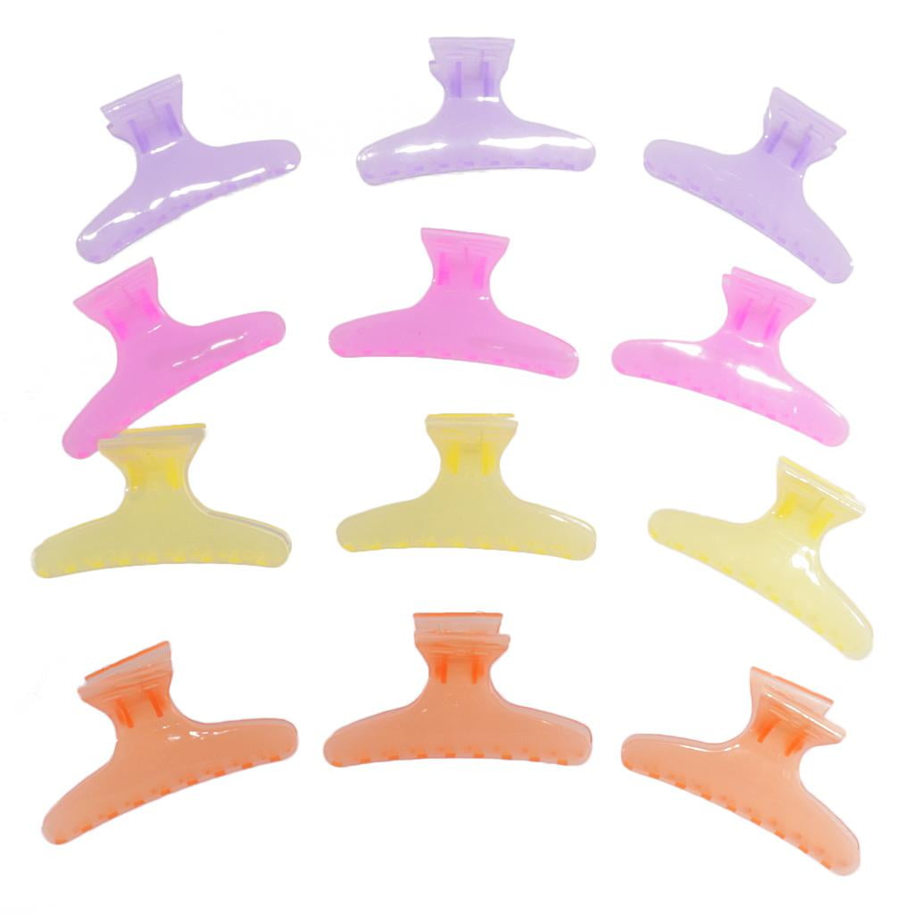 Pack of 12 Butterfly Hairdressing Hairdressers Clamp Salon Clips Grips