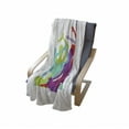 thumbnail image 4 of Yoga Soft Flannel Fleece Throw Blanket, Yoga Body Forms Poses Female Silhouettes Sportswomen Colorful Composition, Cozy Plush for Indoor and Outdoor Use, 60" x 80", Multicolor, by Ambesonne, 4 of 6