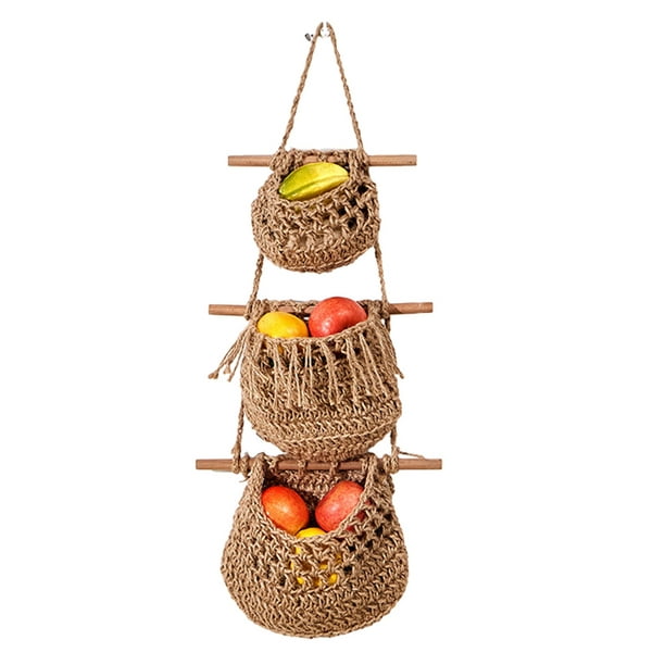 Hanging Basket Fruit Basket Hanging Fruit Basket 3 Tier Wall