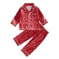 thumbnail image 1 of SUNSIOM Kids Christmas Pajama Sets Tree/Snowflake Print Long Sleeve Button-up Tops Pants Loungewear Set, 1 of 6