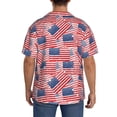 thumbnail image 3 of Pofeuu America Flags Print Mens Casual Short Sleeve Shirts Beach Summer Spread Collar Pocket Tops Men's Casual Short-sleeved Shirt-Large, 3 of 5