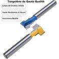 thumbnail image 5 of 2 Pack 6.35mm Shank T-slot Router Bits For Wood Screw Holes T-slot Woodworking Countersink 3/8" & 1/2" T-slot Router For Hex Bolt For Woodworking Blue, 5 of 5