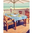 thumbnail image 2 of Hokiten Outdoor Tablecloths with Umbrella Hole & Zipper, Lemon Wreath Rectangle Tablecloth 52x70 Inch, Farmhouse Blue Wooden Floral Waterproof Table Cloth, Patio/Pool/Picnic Table Covers, 2 of 7
