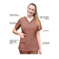 thumbnail image 3 of Adar Pro Scrubs For Women - Elevated V-Neck Scrub Top - P4212 - Heather Coffee - 3X, 3 of 7