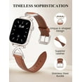 thumbnail image 2 of TOYOUTHS Slim Leather Compatible with Apple Watch Band for Women 38/40/41/42/44/45/46/49mm , Premium Leather Strap with A-Shape Metal Buckle for iWatch Series 10 9 8 7 6 5 4 3 2 1 SE Ultra 1/2, 2 of 6